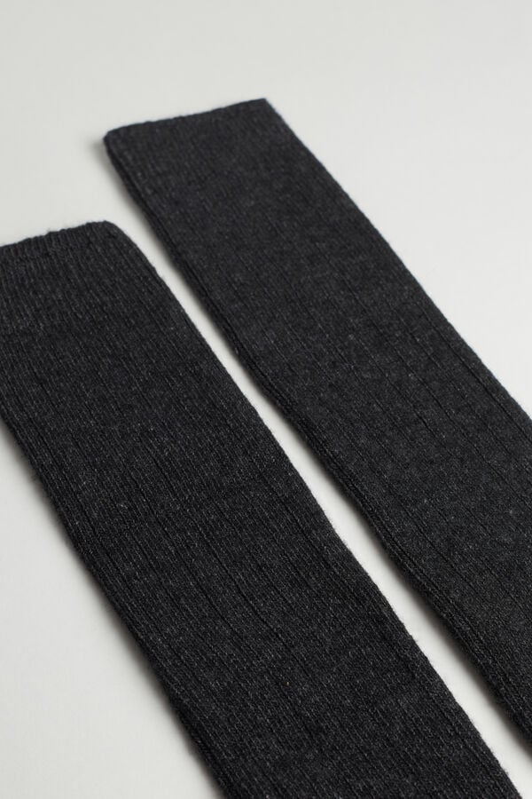 Intimssimi Long Πλευρωτός Socks in Cashmere and Μαλλί γκρι | XGRGW49659