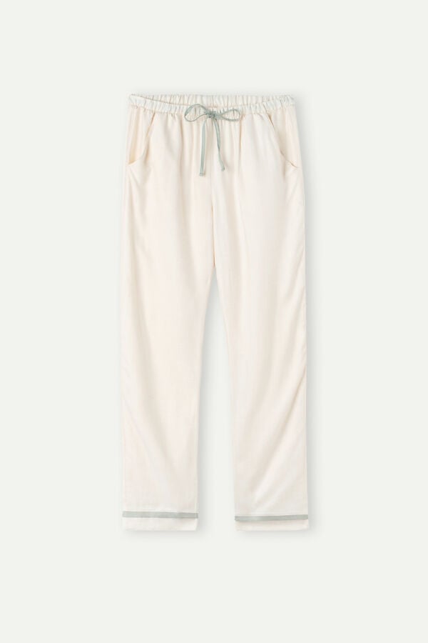 Intimssimi Lost in Fields Full Length Pants in Plain-weave Modal ασπρα | ZGRNQ59990