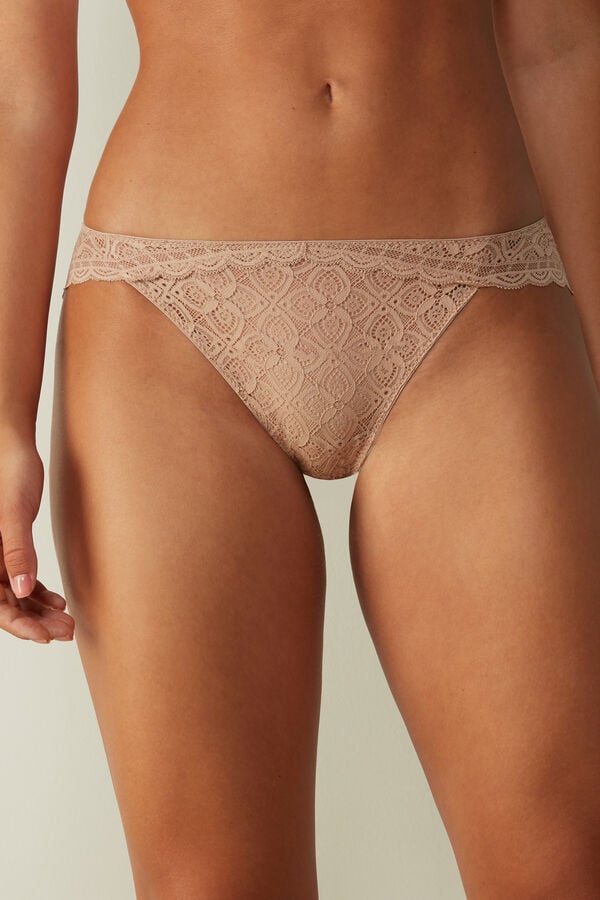 Intimssimi Low Rise δαντελα Panties Natural | XGRBH45748