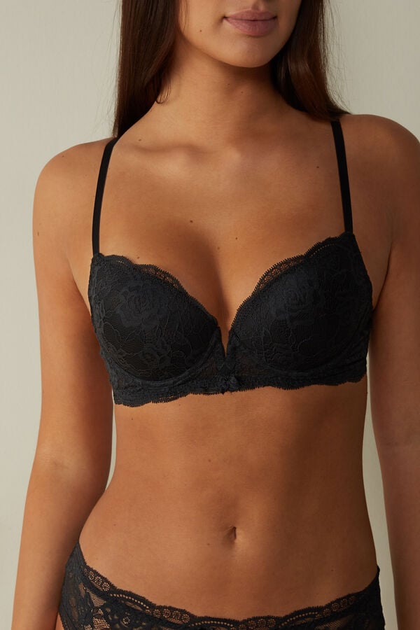 Intimssimi Mia δαντελα Super Push-Up Bra μαυρα | GRJZR67197