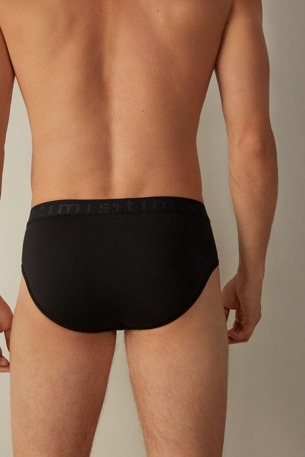 Intimssimi Microfiber Briefs with Logo Detail μαυρα | BGRSD24663