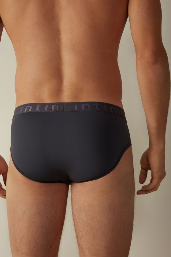 Intimssimi Microfiber Briefs with Logo Detail γκρι | GRCIF39243