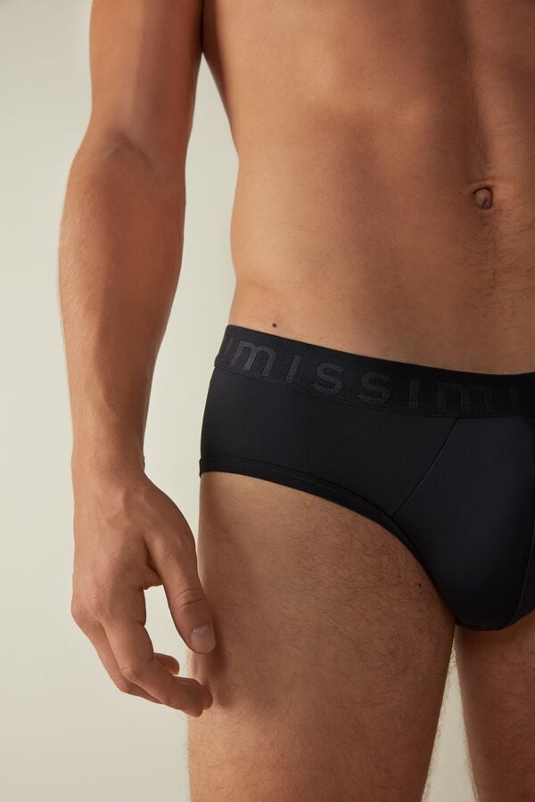 Intimssimi Microfiber Briefs with Logo Detail μπλε | LGRSX42705