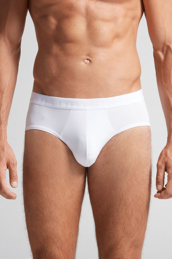 Intimssimi Microfiber Briefs with Logo Detail ασπρα | PGRQX73024