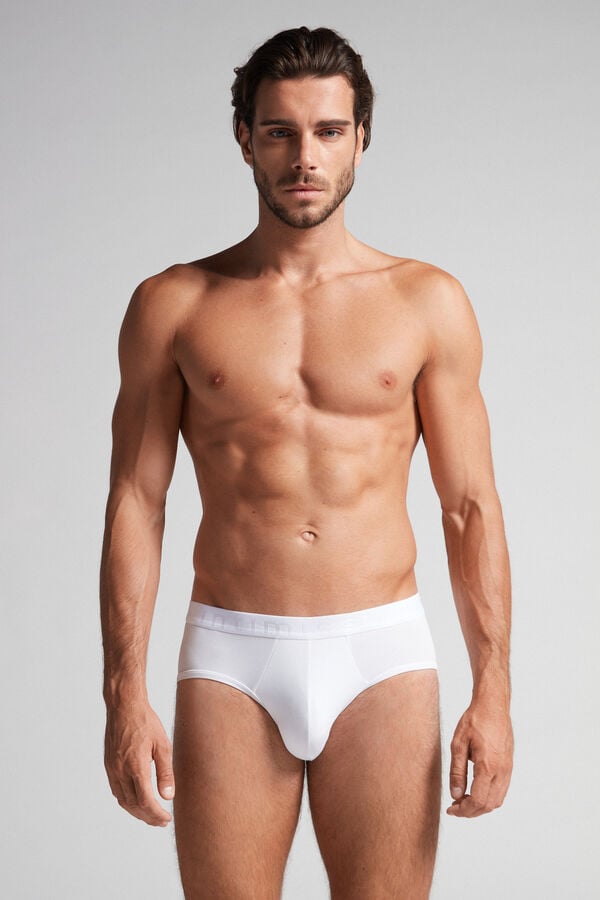 Intimssimi Microfiber Briefs with Logo Detail ασπρα | PGRQX73024