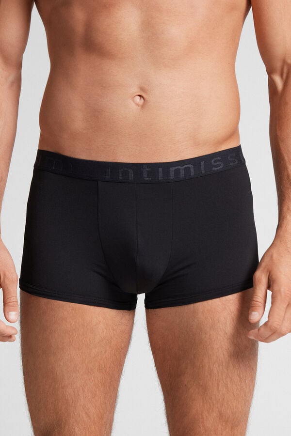 Intimssimi Microfiber Logo Boxer Shorts μαυρα | QGRWA20353