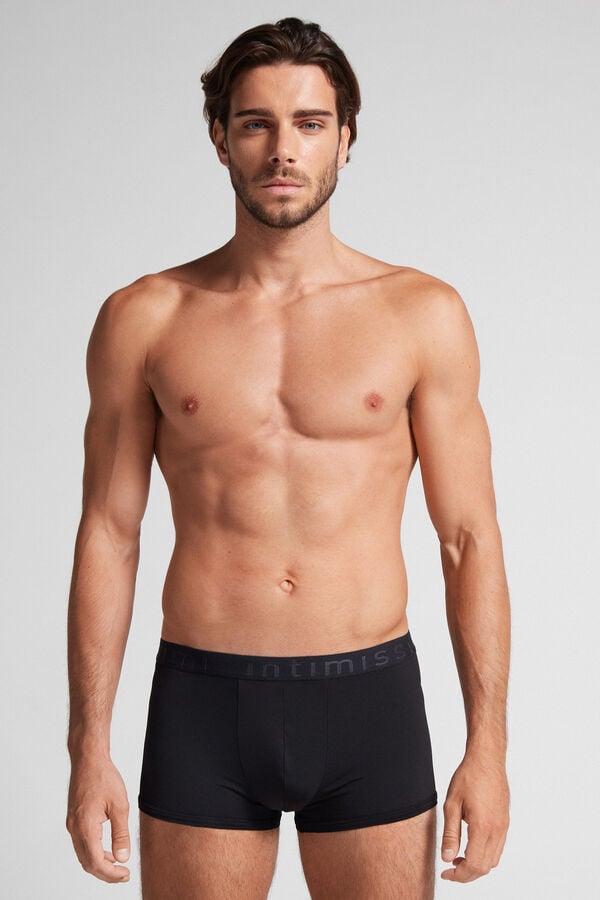 Intimssimi Microfiber Logo Boxer Shorts μαυρα | QGRWA20353