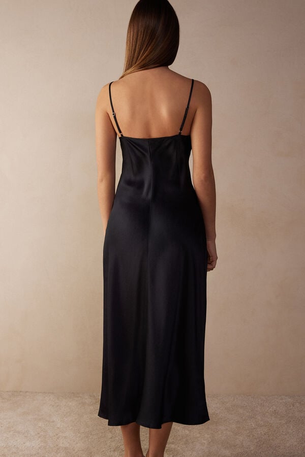 Intimssimi Midi-Length Slip in Silk μαυρα | EGRVG71172