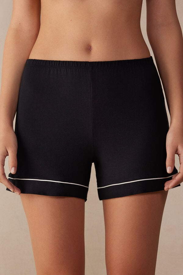 Intimssimi Modal Shorts with Contrast Trim μαυρα | GRNZX38700