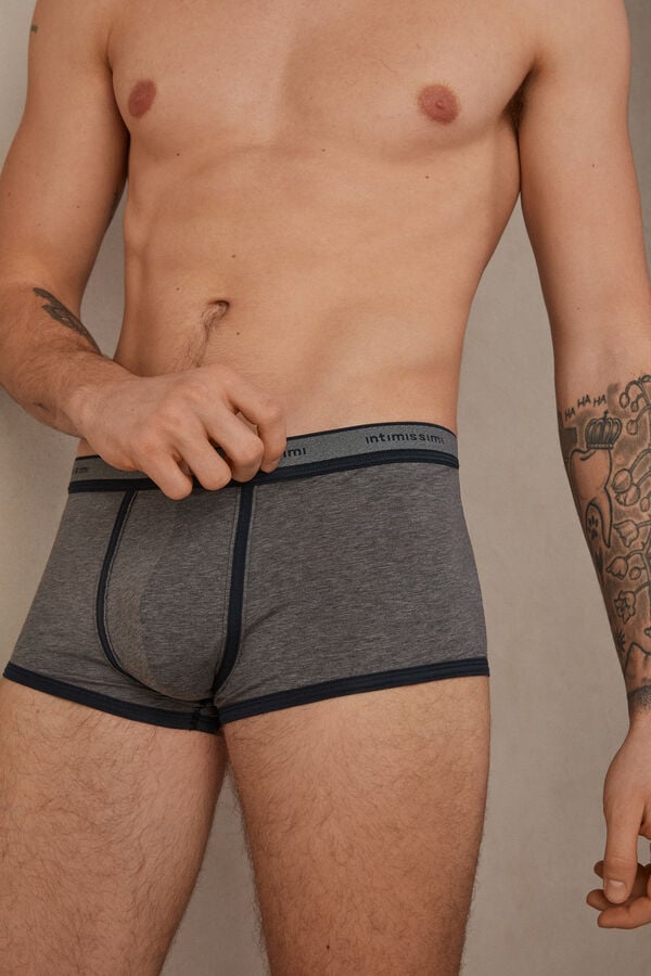 Intimssimi Natural Fresh Supima® βαμβακερα Boxers with Logo σκούρο γκρι | GRJVR39015