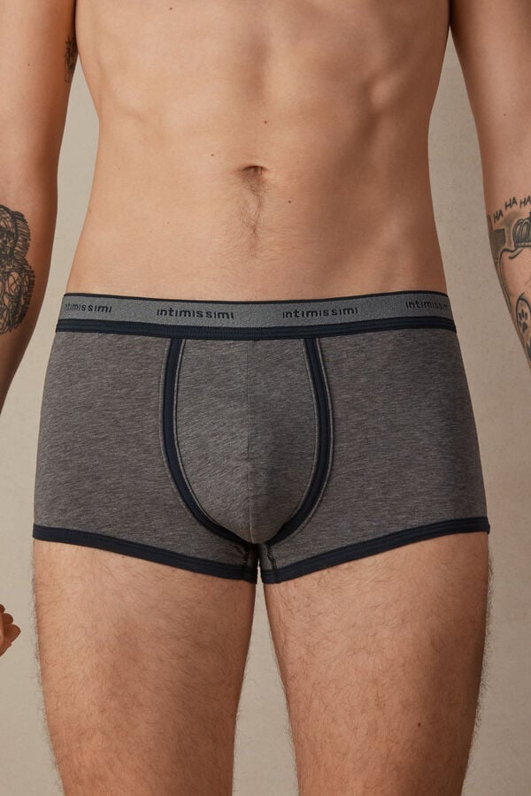 Intimssimi Natural Fresh Supima® βαμβακερα Boxers with Logo σκούρο γκρι | GRJVR39015