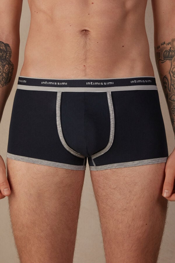 Intimssimi Natural Fresh Supima® βαμβακερα Boxers with Logo μπλε | TGRPQ84849