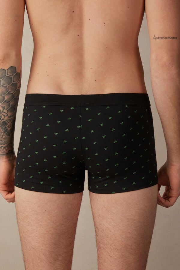 Intimssimi Paper Plane Boxers in Stretch Supima® βαμβακερα μαυρα | FGRUI76095