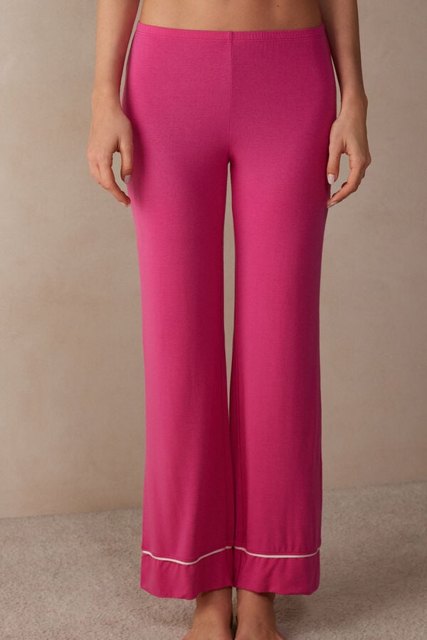 Intimssimi Pretty Flowers Full Length Modal Pants ροζ | SGRNY76401