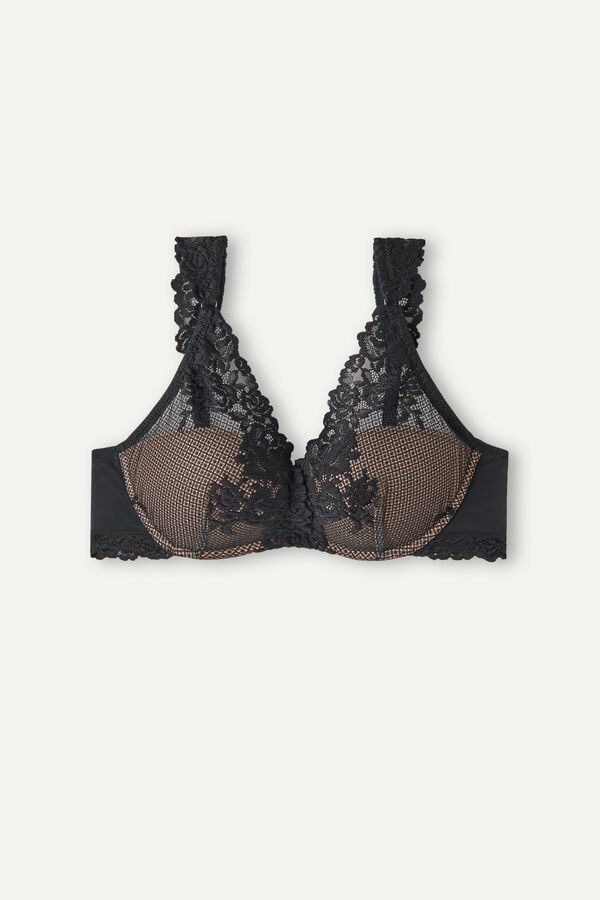 Intimssimi Pretty Flowers Giorgia Balconette Bra μαυρα | GGRUC60557