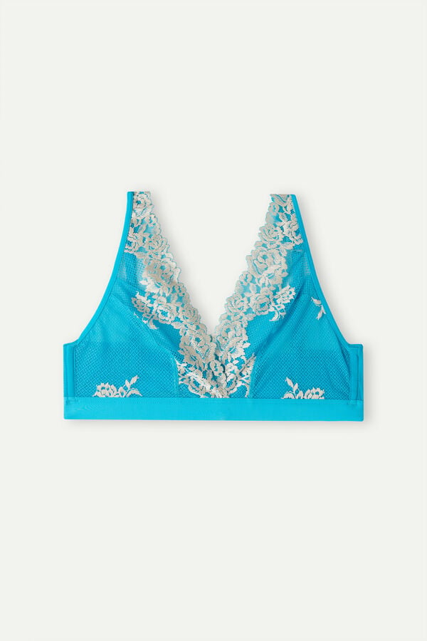 Intimssimi Pretty Flowers Lara Triangle Bra μπλε | GRZPD43190