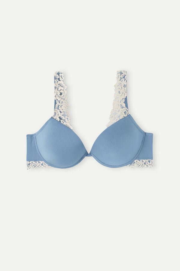 Intimssimi Pretty Flowers Microfiber Bellissima Push-up Bra ασπρα | YGRVQ26476