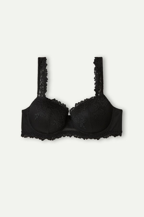 Intimssimi Pretty Flowers Sofia Balconette Bra μαυρα | GRDFL25393