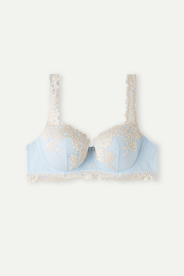 Intimssimi Pretty Flowers Sofia Balconette Bra ανοιχτο μπλε | LGRTR50380