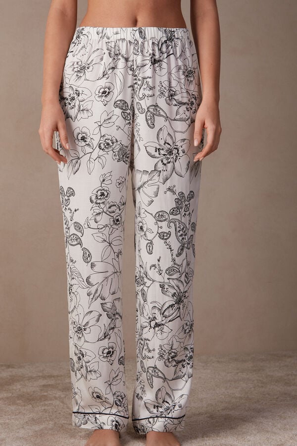 Intimssimi Pure Joy Full Length Satin Pants Print | SGRNY86484