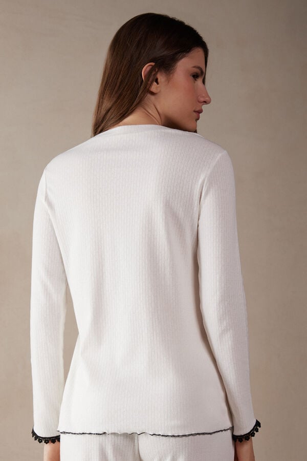 Intimssimi Pure Joy Long Sleeve Henley Top ασπρα | ZGRNQ65715