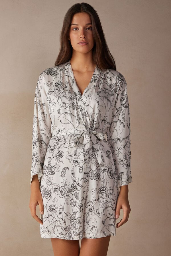 Intimssimi Pure Joy Satin Kimono Print | EGRVG63481