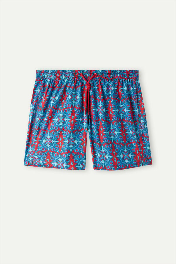 Intimssimi Red Moroccan Print Swim Trunks μπλε | BGRSO72211