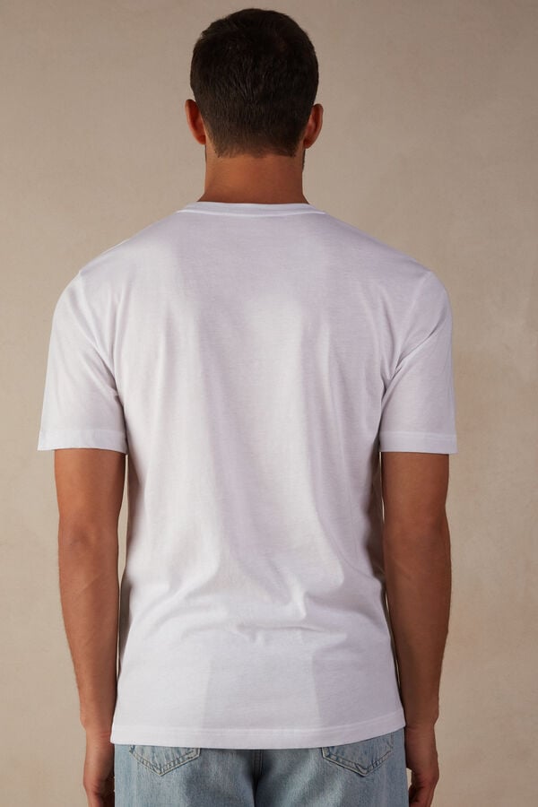 Intimssimi Regular Fit T-Shirt in Extrafine Supima® βαμβακερα ασπρα | GGRUC85659