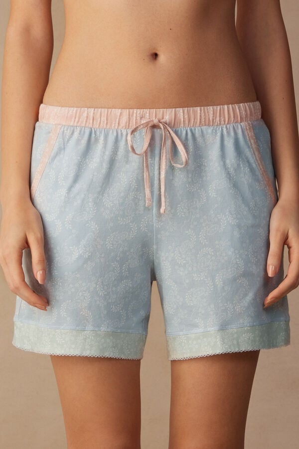 Intimssimi Romantic Cashmere βαμβακερα Shorts ανοιχτο μπλε | ZGRNQ43601