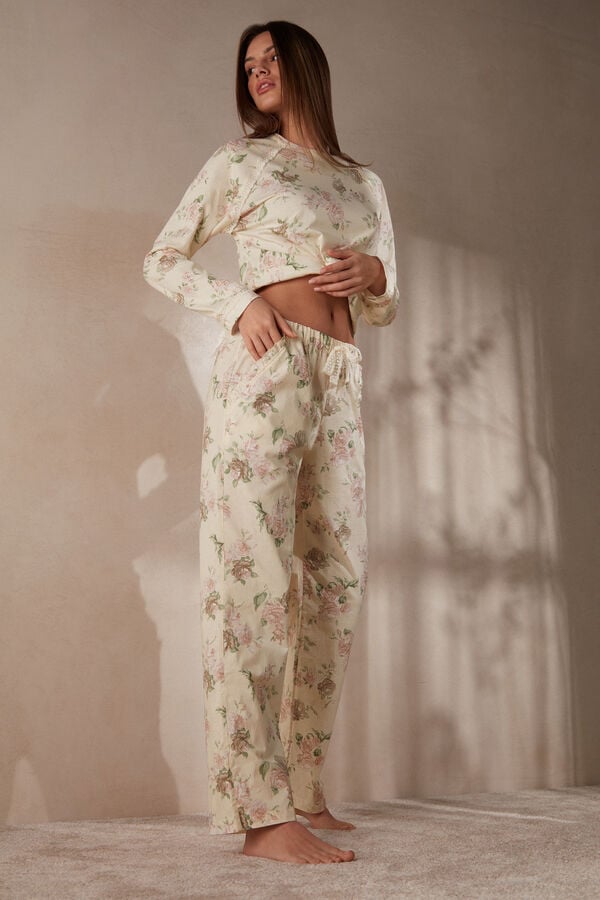 Intimssimi Scent of Roses Full Length βαμβακερα Cloth Pants Print | GGREC96861