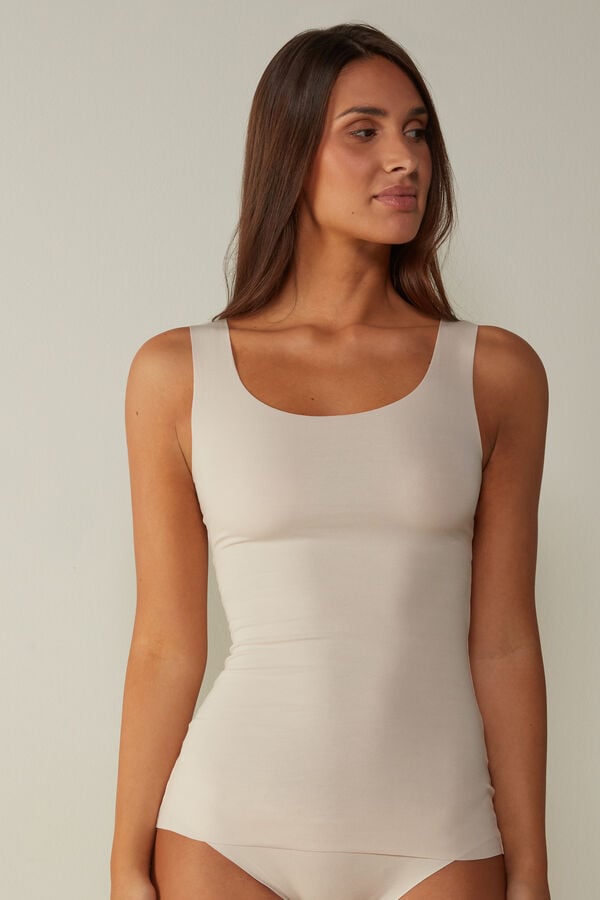 Intimssimi Seamless Supima® βαμβακερα Tank Top Natural | GRNZX85827