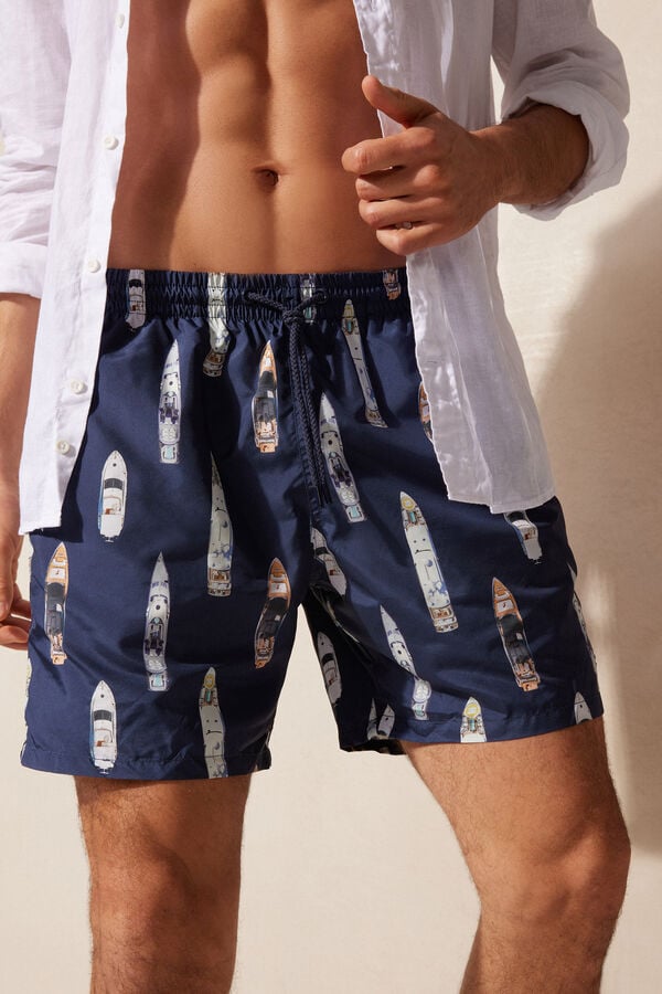 Intimssimi Ship Print Swim Trunks μπλε | TGRPQ34185