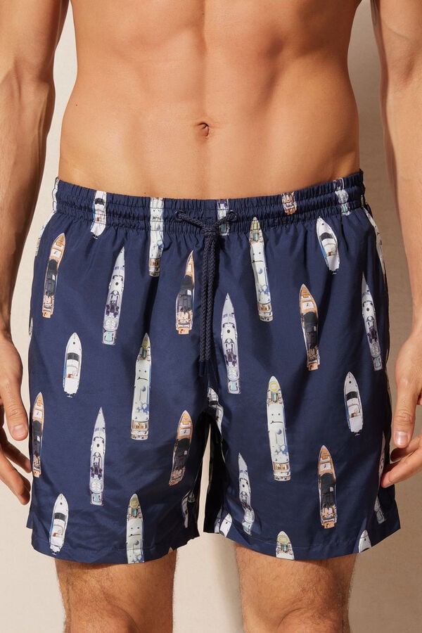 Intimssimi Ship Print Swim Trunks μπλε | TGRPQ34185