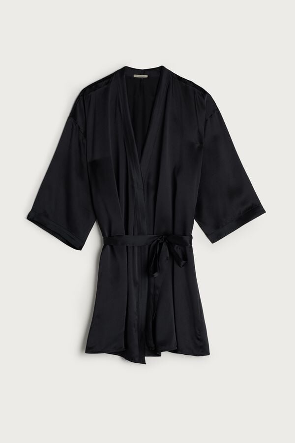 Intimssimi Silk Kimono μαυρα | GRDFL50974