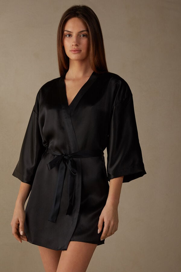 Intimssimi Silk Kimono μαυρα | GRDFL50974