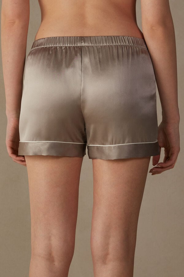 Intimssimi Silk Shorts with Contrast Trim Natural | GRDYB58405