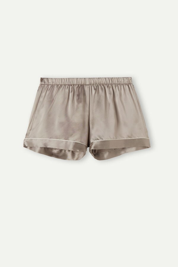 Intimssimi Silk Shorts with Contrast Trim Natural | GRDYB58405