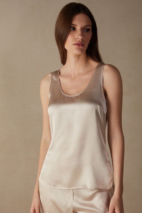 Intimssimi Silk and Modal Tank Top Natural | PGRQX19700