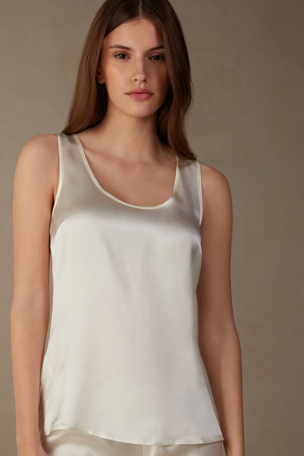 Intimssimi Silk and Modal Tank Top ασπρα | MGRFT95372