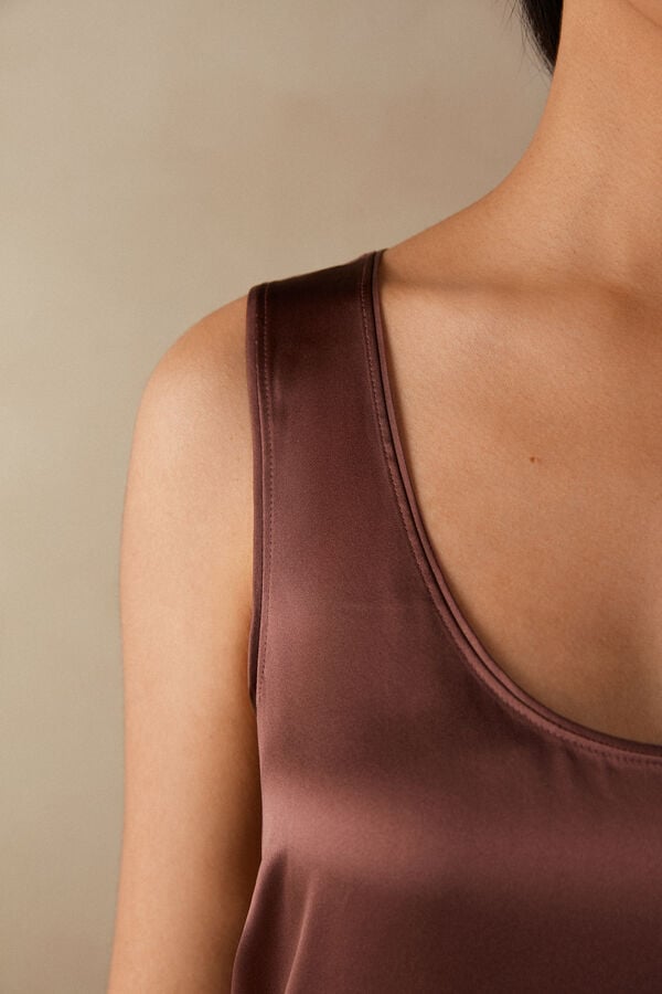 Intimssimi Silk and Modal Tank Top καφε | GRQCS40371