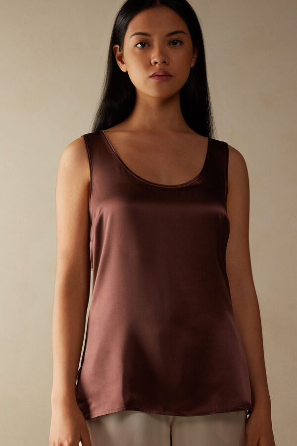 Intimssimi Silk and Modal Tank Top καφε | GRQCS40371