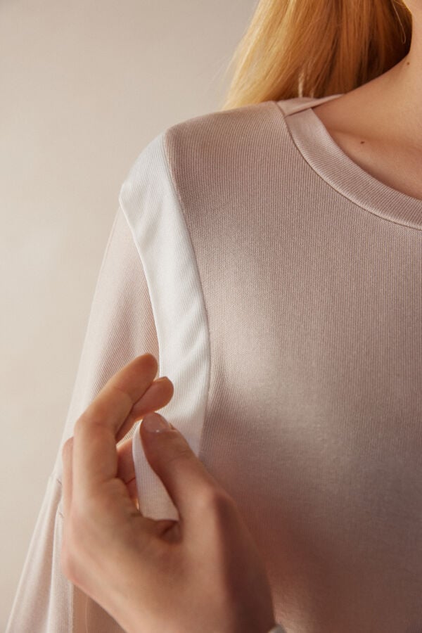 Intimssimi Simple Elegance Long Sleeve Top in Modal ροζ | GRXBR56352