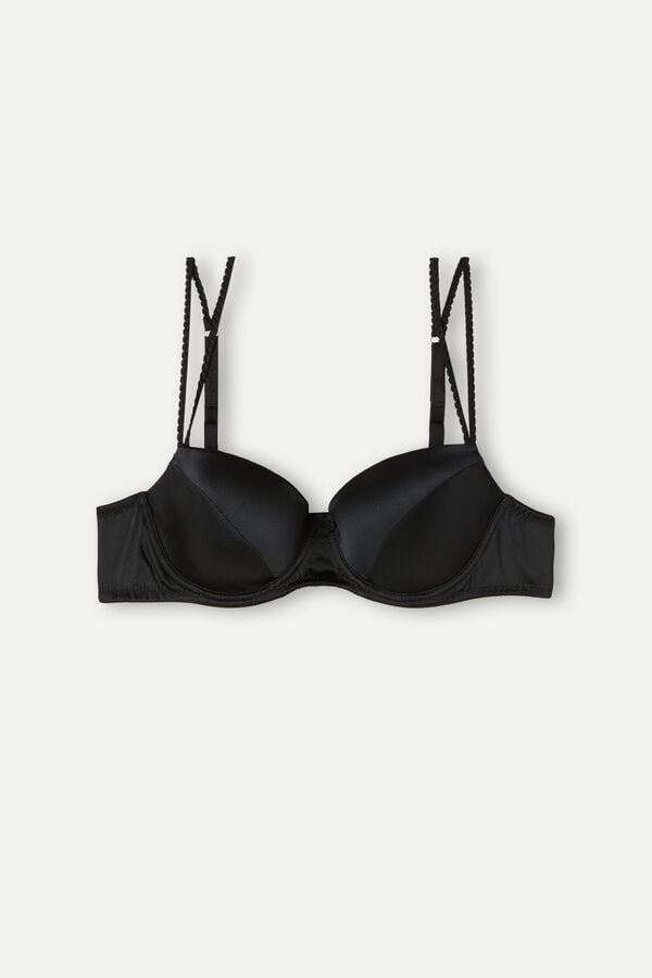 Intimssimi Sofia Balconette Bra in Silk μαυρα | AGRDF54344