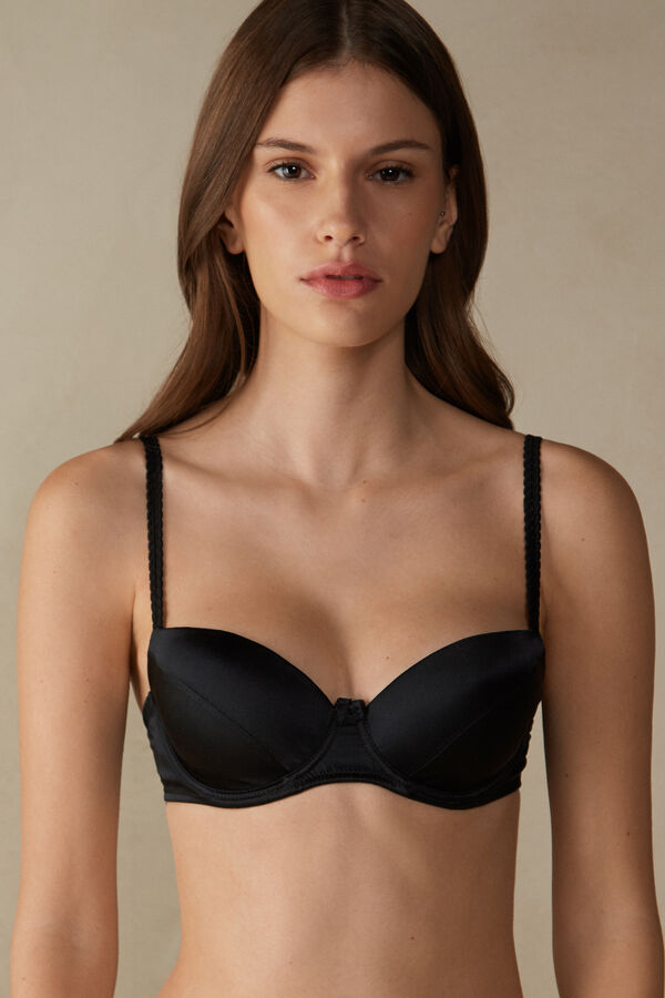 Intimssimi Sofia Balconette Bra in Silk μαυρα | AGRDF54344