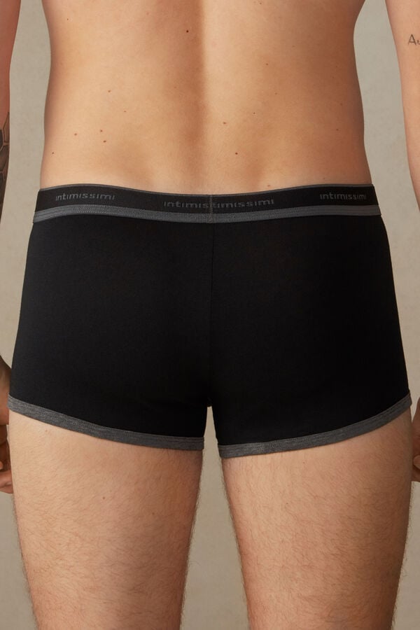 Intimssimi Stretch Supima® βαμβακερα Boxer Shorts with Logo Detail μαυρα | DGRVO41876