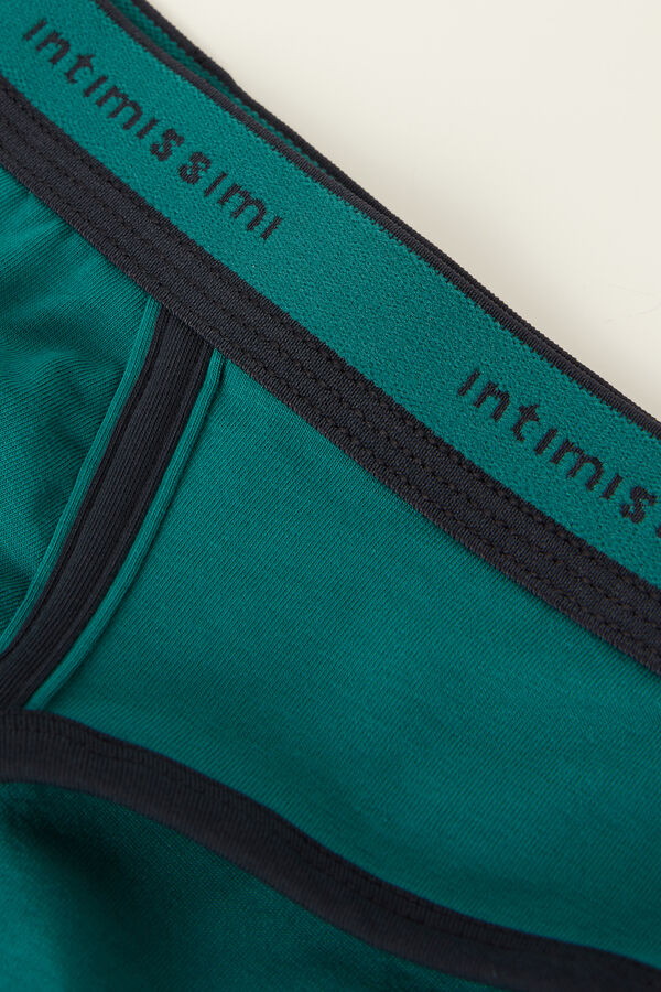 Intimssimi Stretch Supima® βαμβακερα Brief with Logo Detail πρασινο | GRCIF29026