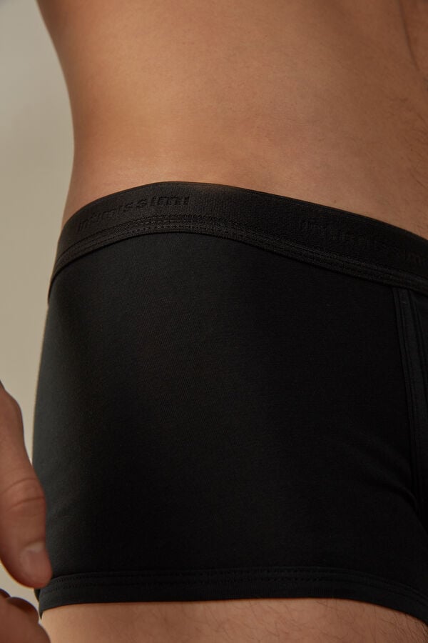 Intimssimi Stretch Supima® βαμβακερα Boxer Shorts with Logo Detail μαυρα | GRDFL57953