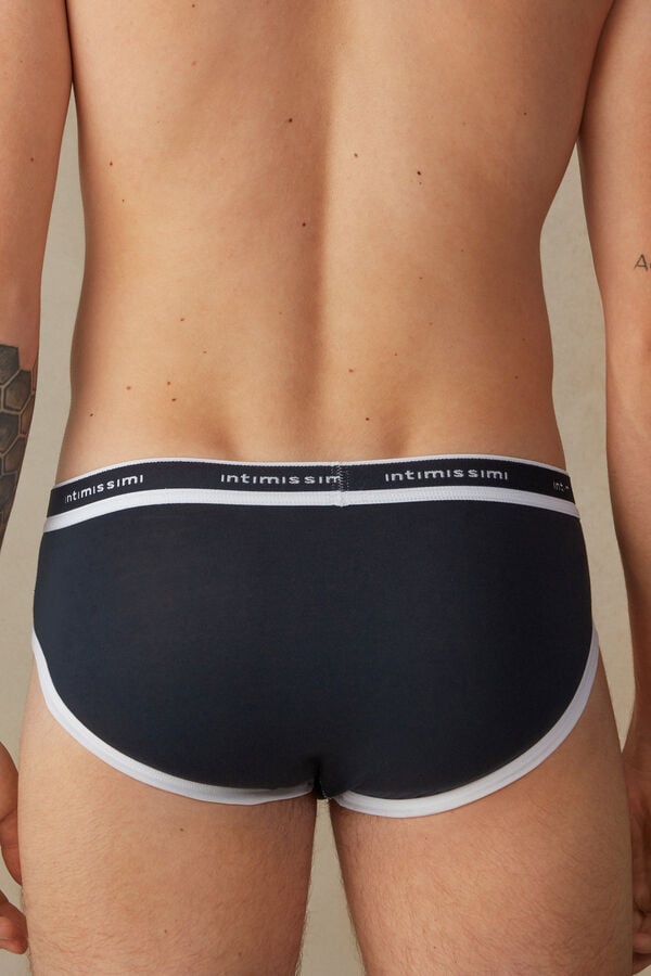 Intimssimi Stretch Supima® βαμβακερα Brief with Logo Detail μπλε | GREGJ31942