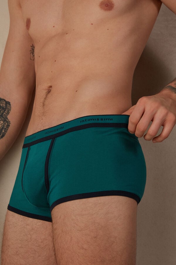 Intimssimi Stretch Supima® βαμβακερα Boxer Shorts with Logo Detail πρασινο | GREGJ43486