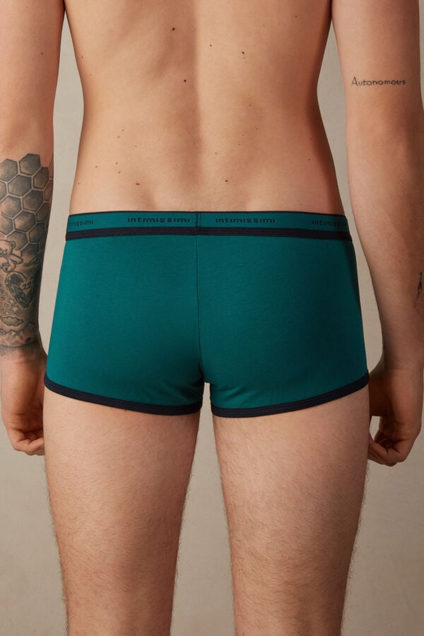 Intimssimi Stretch Supima® βαμβακερα Boxer Shorts with Logo Detail πρασινο | GREGJ43486